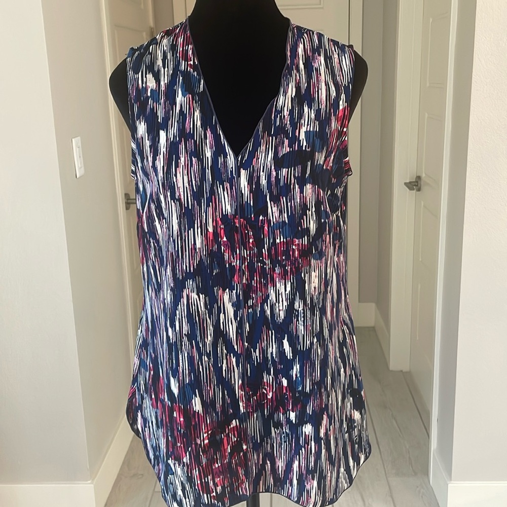 Nic + Zoe Red White & Blue Sleeveless Top Size S